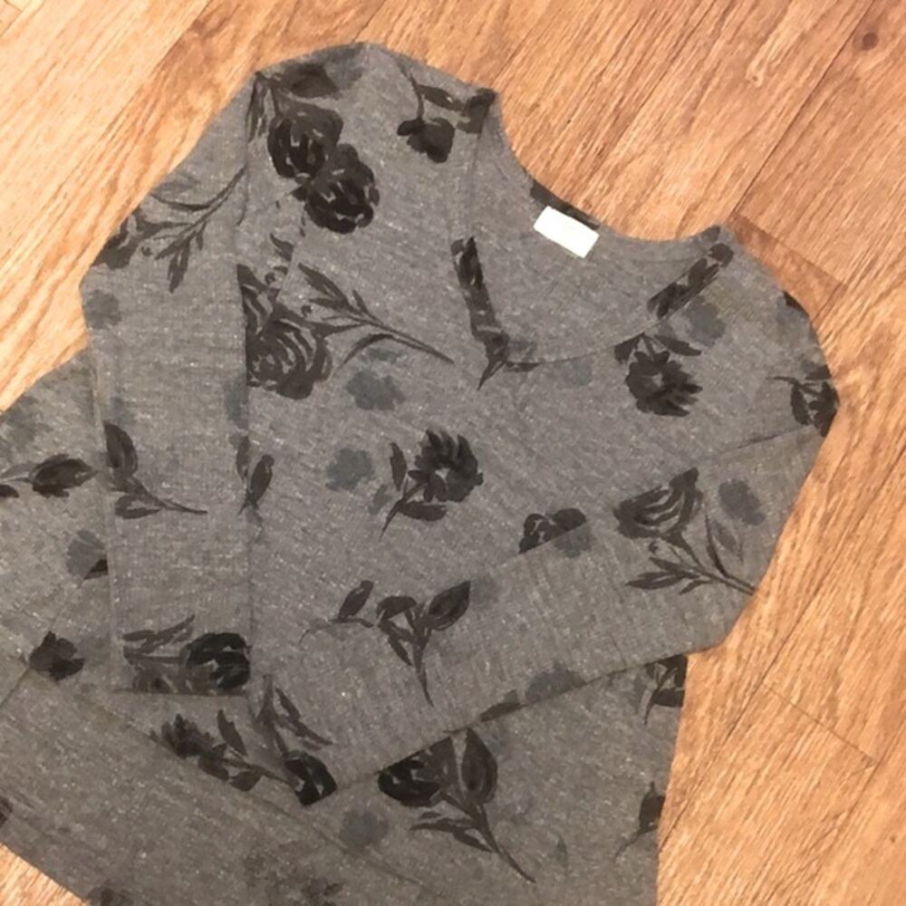 Anthropologie T.La Gray Floral Vicky Thermal Waffle Tunic Size Petite Small